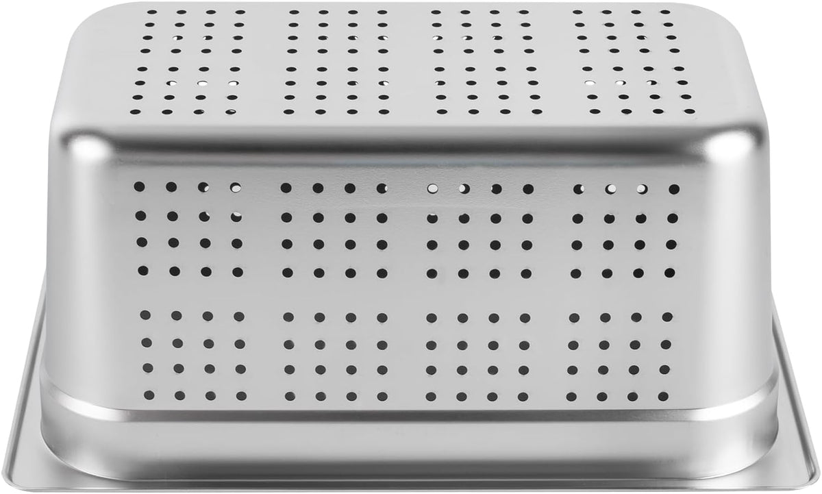 Perforated Steam Pan, 2 Pack 1/3 Size 6" Deep Stainless Steel Hotel Pan