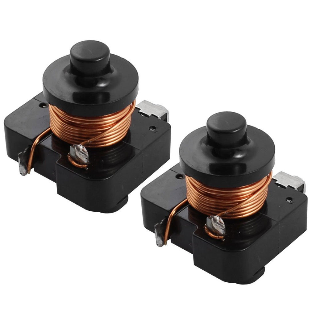 uxcell 2Pcs Coil Compressor Relay Start Relay for 1/3HP Refrigerator Black
