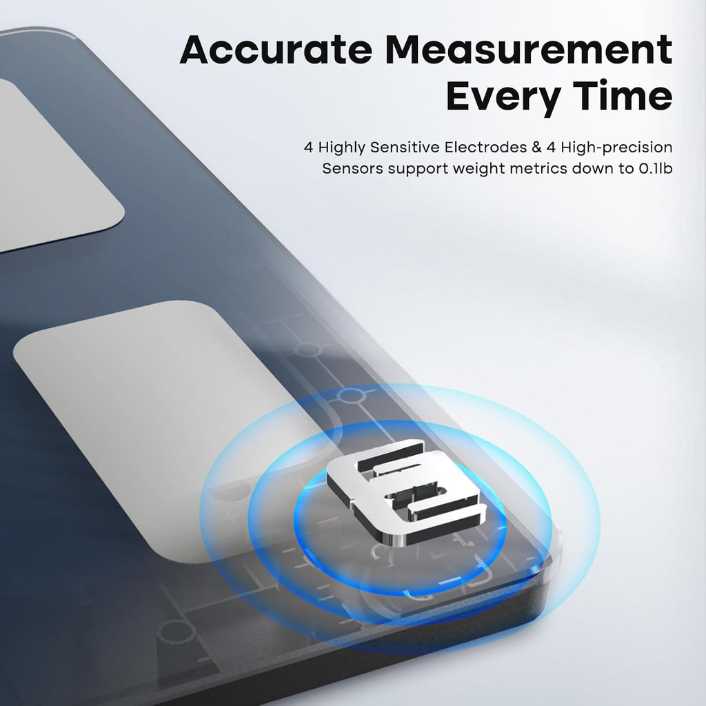 Smart Scale for Body Weight, BMI, Fat, Muscle Mass, Digital Bathroom Scales 500lbs Bluetooth 11.8" Large Platform