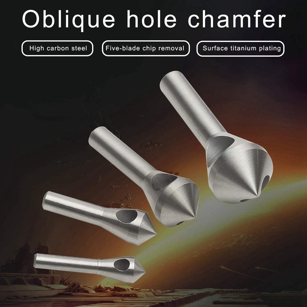4pcs Countersink Chamfer Tool HSS(4241) Deburring Tool Set