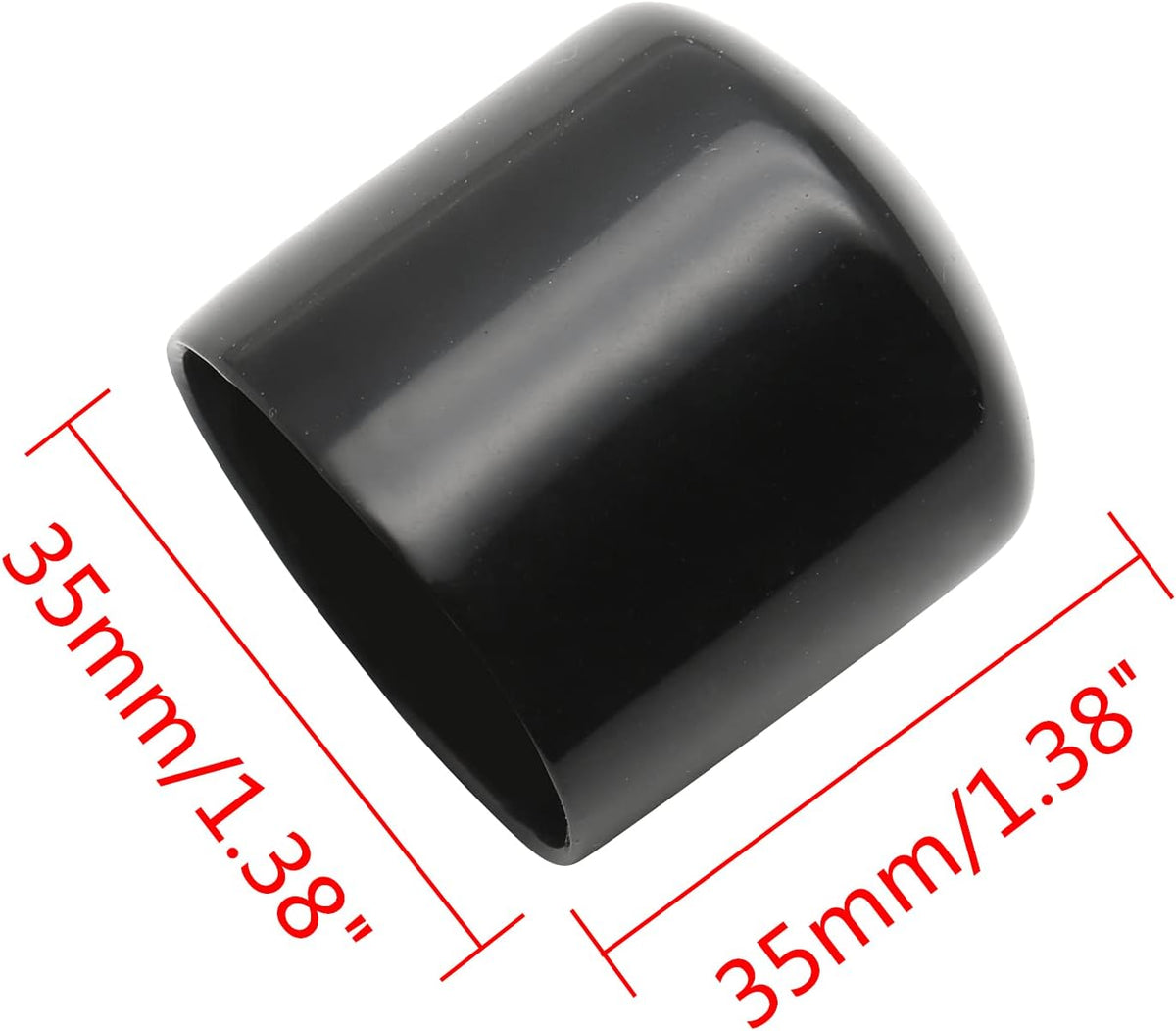 Bonsicoky 12Pcs Round PVC End Caps, 1-3/8" (35mm), Black