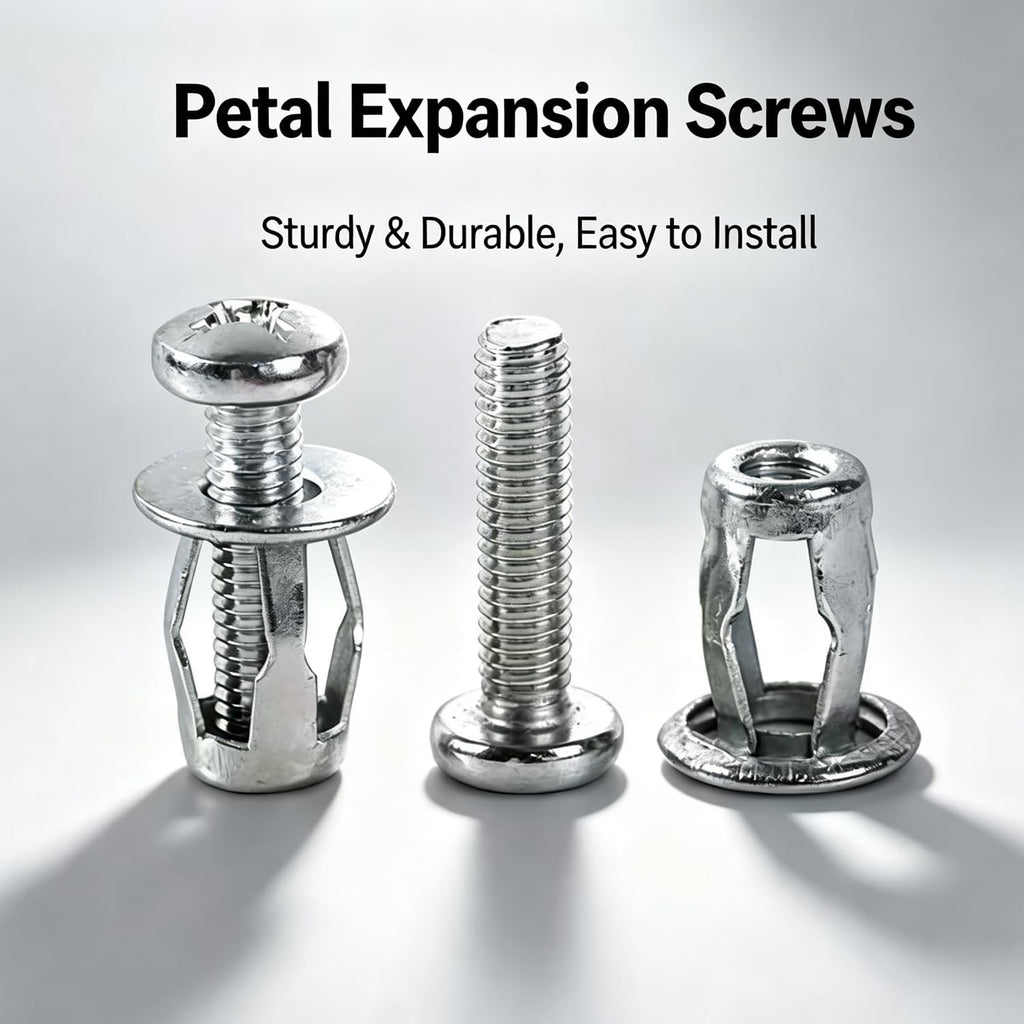 60PCS Button Rivet Locking Nuts Set M4 M5 M6 Flower Nuts with Riveting Tool