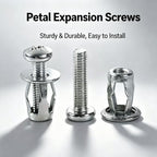 60PCS Button Rivet Locking Nuts Set M4 M5 M6 Flower Nuts with Riveting Tool