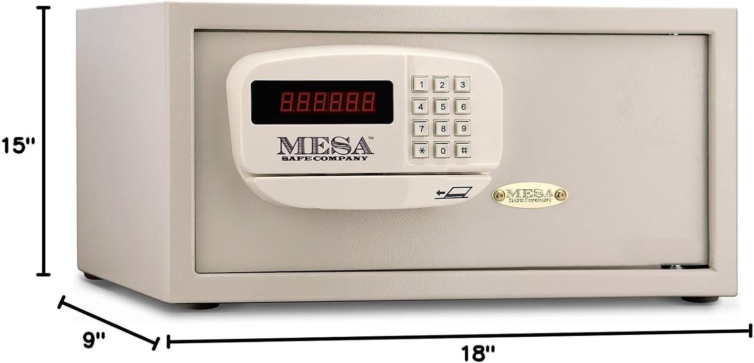 Mesa Safe Company Model MHRC916E Residential and Hotel Electronic Burglary Safe, Cream