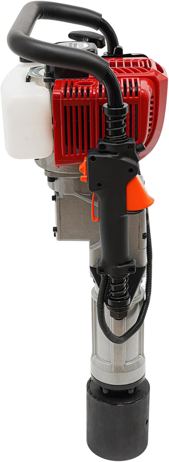 52CC Gas-Powered T-Post Driver with 2.55HP 2-Stroke Engine, Air-Cooled Petrol Piledriver, 1300-3000 BPM, Includes 3