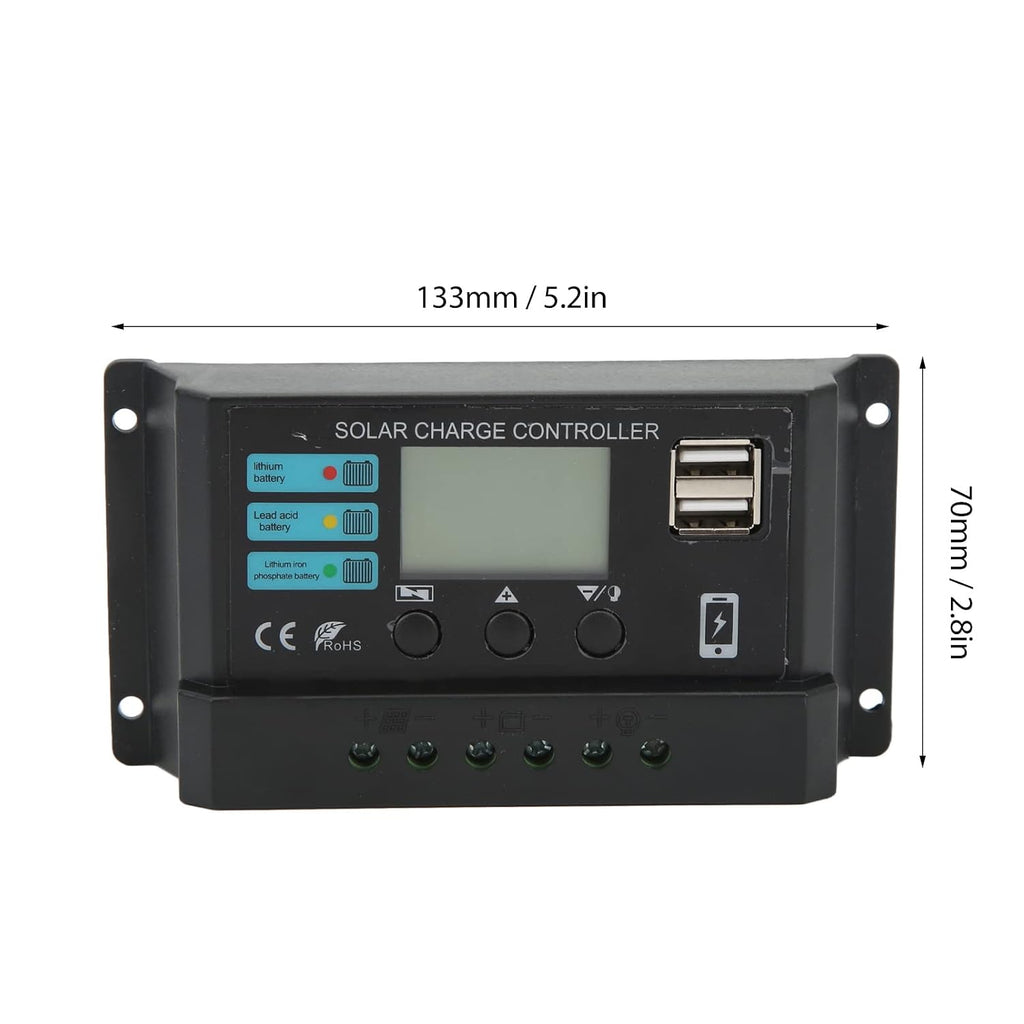 MPPT Solar Charge Controller 30A with LCD Display Photovoltaic Regulator for Off Grid Home Camping and Solar Panel