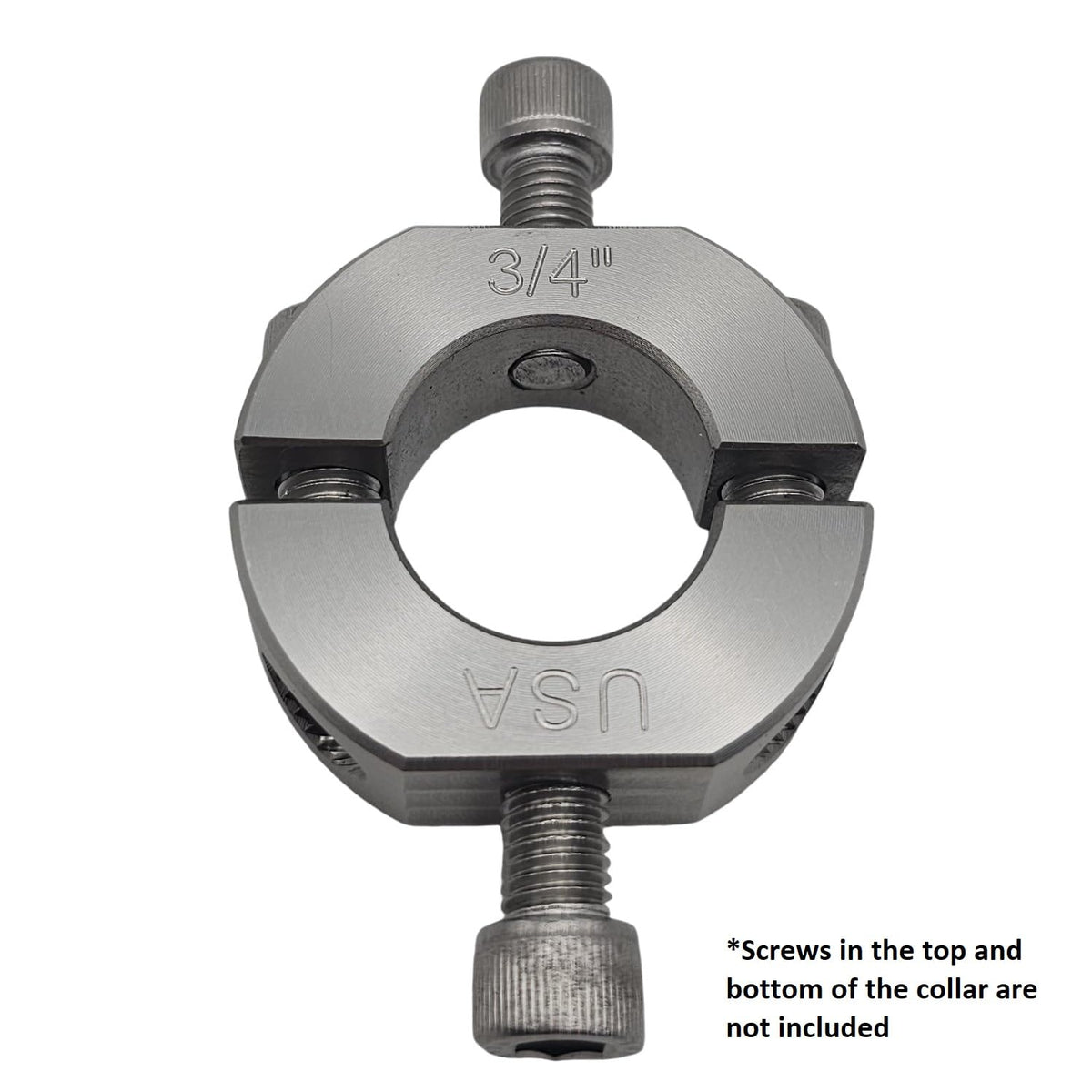 – 0.75" Bore Diameter – Mountable Clamping Two Piece Shaft Collar - 303 Stainless Steel (1 Pack)