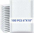100 Pack Bubble Mailers 6x10", Usable Size 6x9" Self Seal Padded Envelopes Opaque Poly Wrap Bubble Bags Waterproof