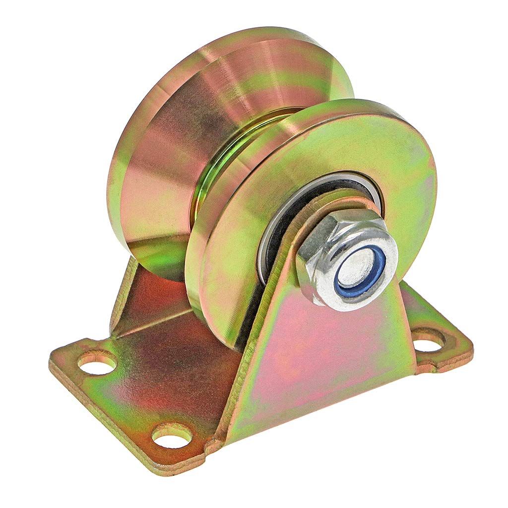 Skelang 2" V-Groove Wheel, Sliding Gate Casters, Heavy Duty Rigid Roller for Inverted V-Track, Rolling Gate, Industrial Machines Rail, Total Load Capacity 2500 Lbs, Pack of 4