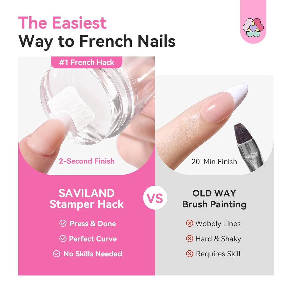 French Tip Tool Silicone Nail Stamper 4PCS