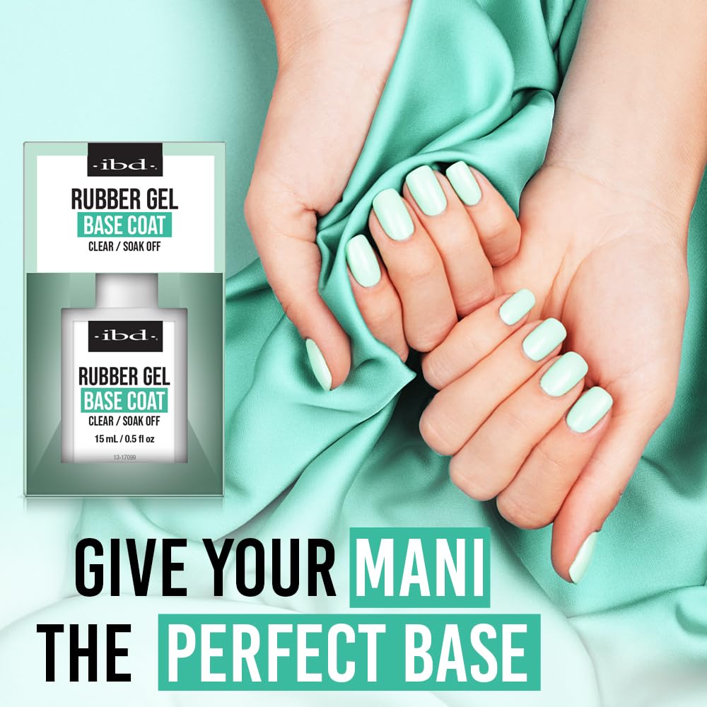 Rubber Base Gel Nail Polish, Base Coat – Clear Soak-Off Builder Gel for Nails Strengthening & Breakage Prevention