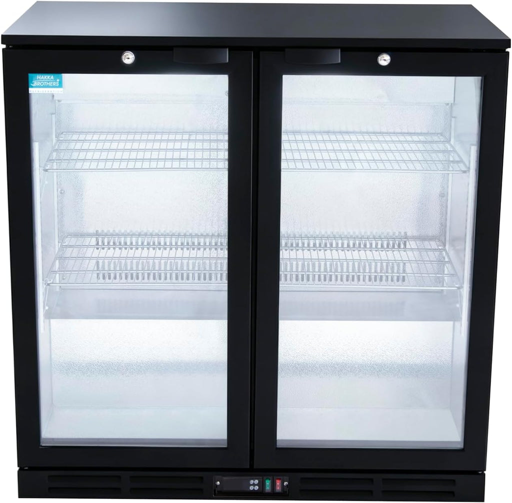 Hakka 7.3 Cu.Ft Back Bar Cooler - 2 Glass Doors Beverage Refrigerator