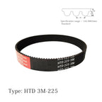 4pcs 225-3M-9 HTD Timing Belt, 225mm Length x 9mm Width x 2.4mm Height, 3mm Pitch, 75 Teeth，Closed Loop Pulley Timing Belt