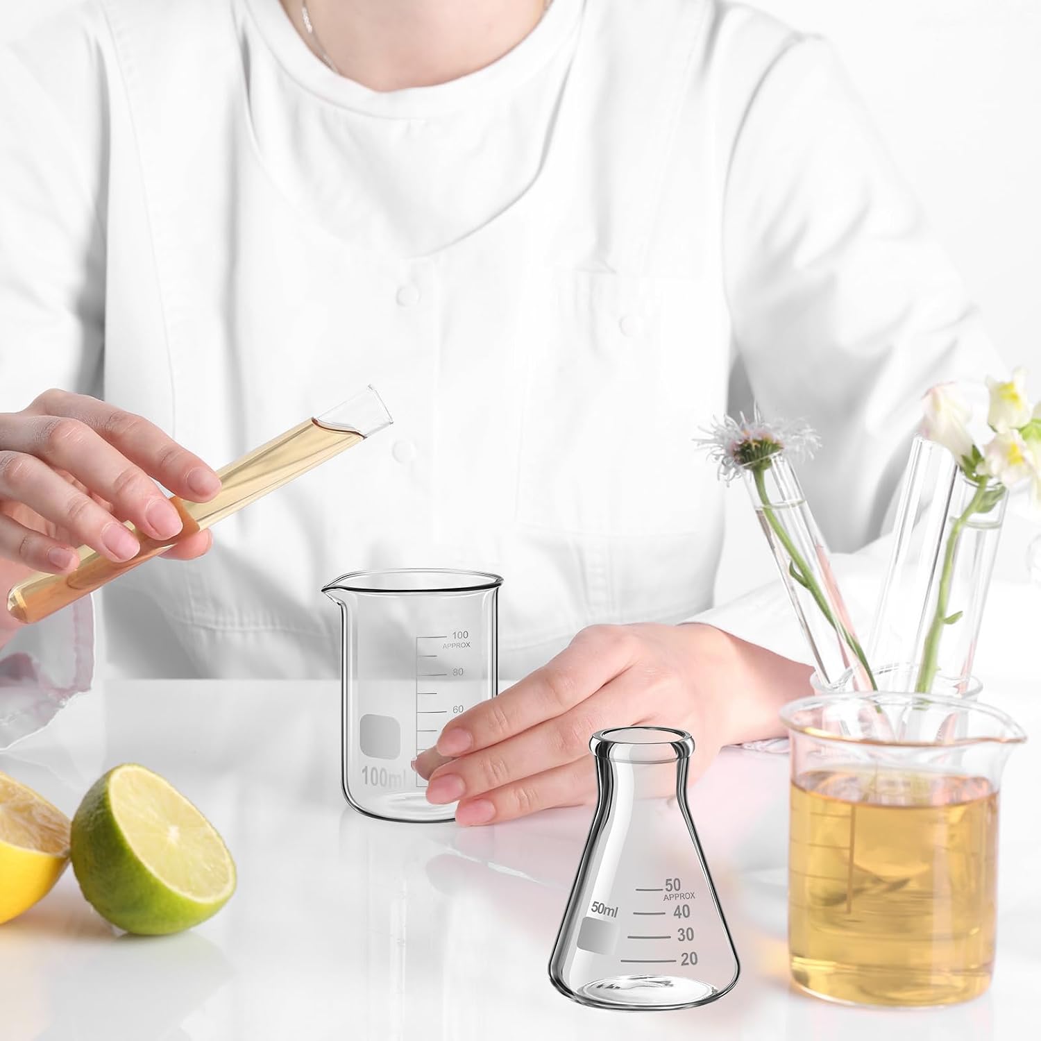 30 Pcs 50/100/250/500/1000ml Glass Beaker Set, 3.3 Borosilicate Low Form Griffin Lab Glassware Include Graduated