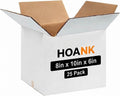 12"L x 10"W x 8"H Shipping Boxes, 25-Pack, Corugated White Cardboard