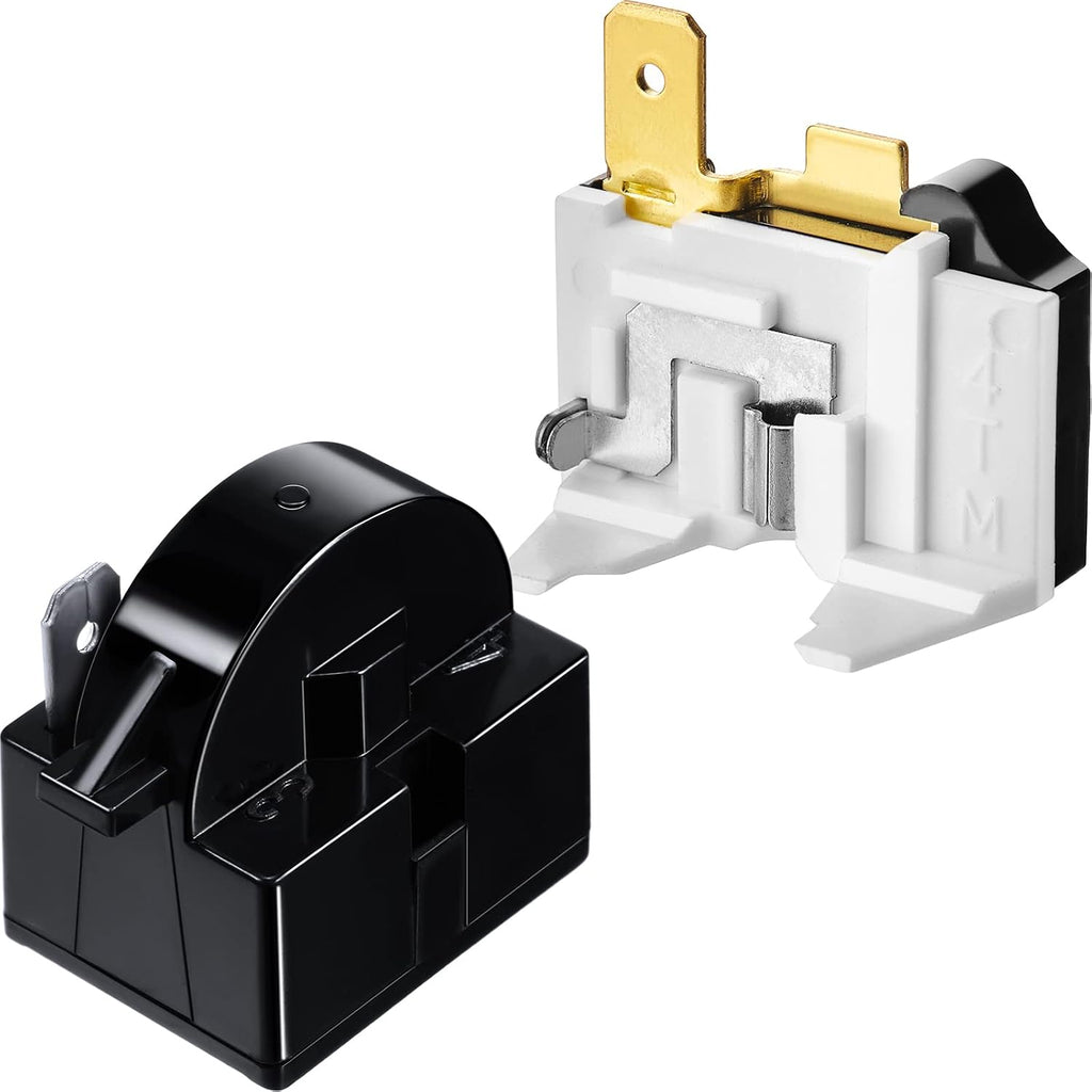 2 Pcs QP2-4.7 PTC Starter Relay & 6750C-0005P Overload Protector | 1 Pin Relay, Compatible with LG Refrigerator