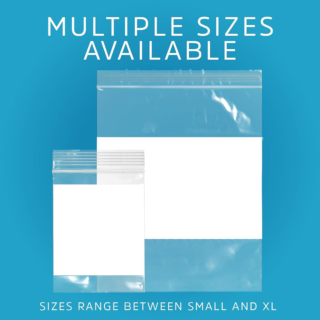 GPI - 9" x 12" - Bulk Case Of 1000, 4 Mil Thick, Heavy Duty, Clear Plastic Reclosable Zip Bags, With Write-on White