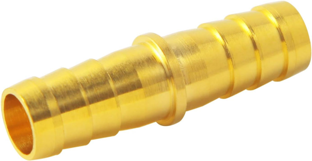Brass 1/2" Hose Barb Splicer Mender Euqal Barbed Coupler Round Union Adapter (Pack of 2)