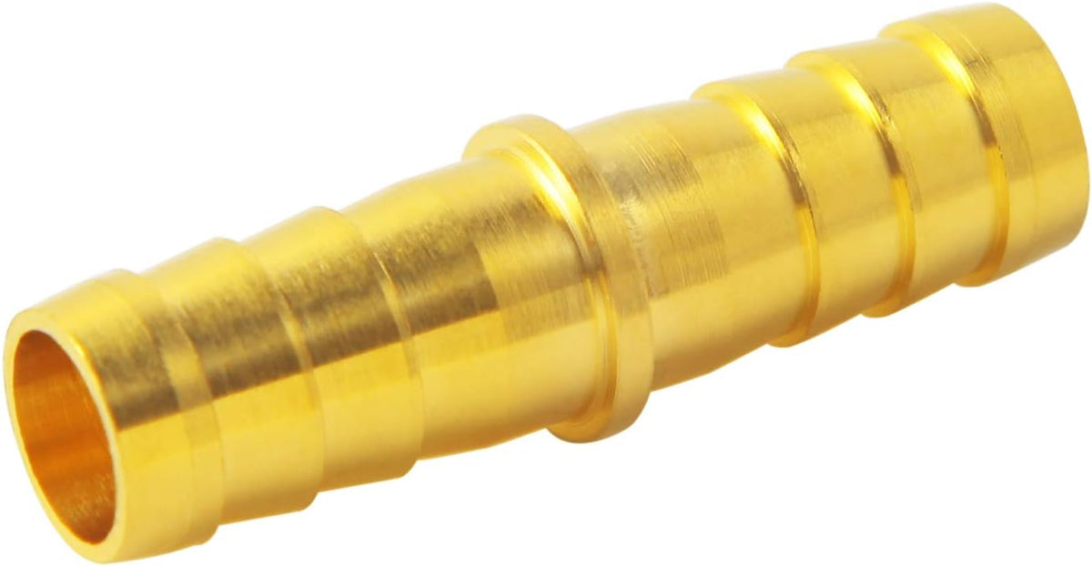 Brass 1/2" Hose Barb Splicer Mender Euqal Barbed Coupler Round Union Adapter (Pack of 2)