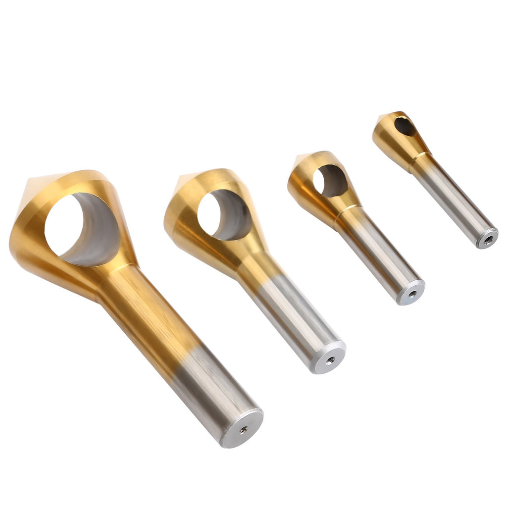 4pcs Titanium Coated Countersink Chamfer Tool Deburring Tool Set