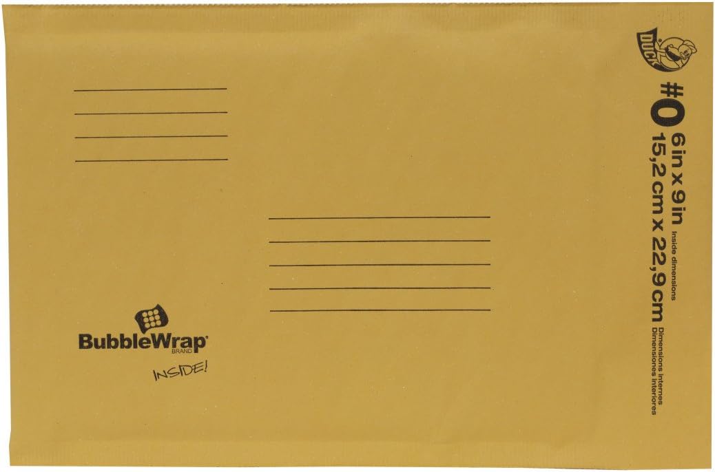 Brand Kraft Bubble Mailers, #0 - 6 x 9 Inches, 25-Pack (394483)