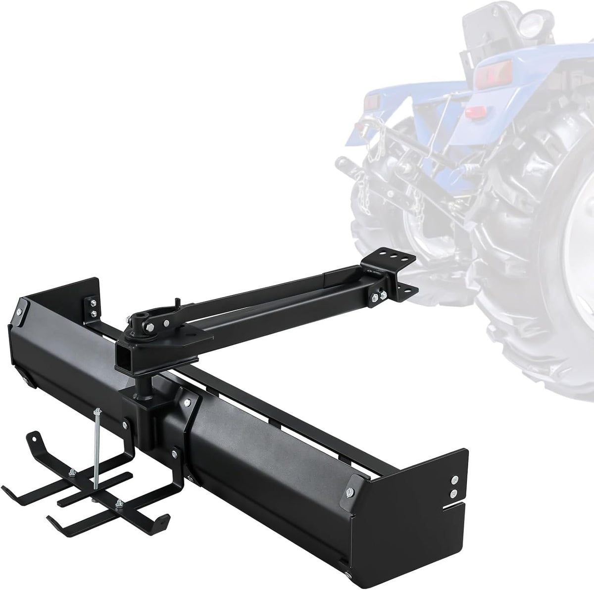 42 Inch Tow Behind Box Scraper, Lawn Tractor Attachments with Tractor Box Blade Sleeve Hitch Tow Fit for ATV UTV