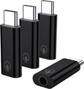 4 Pack USB C to 3.5mm Jack Audio Adapter, USB C to Headphone Jack Adapter Compatible with iPhone17/ 16 Plus 17/16 Pro