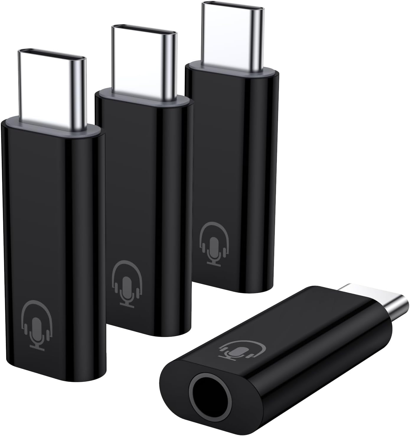 4 Pack USB C to 3.5mm Jack Audio Adapter, USB C to Headphone Jack Adapter Compatible with iPhone17/ 16 Plus 17/16 Pro