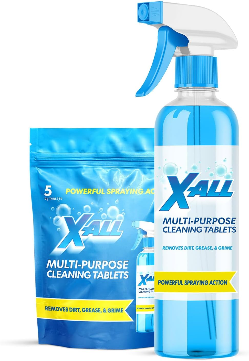 Multi-Purpose Cleaner - Spray Bottle and 5x Cleaning Tablets - Cleaner for Oven, Kitchen & Floor surfaces, and