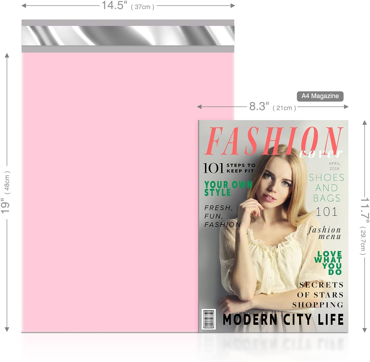 Poly Mailers 14.5x19 Inch 50pc Shipping Bags for Small Business Pink | Mailing Envelopes for Clothing,Self Seal