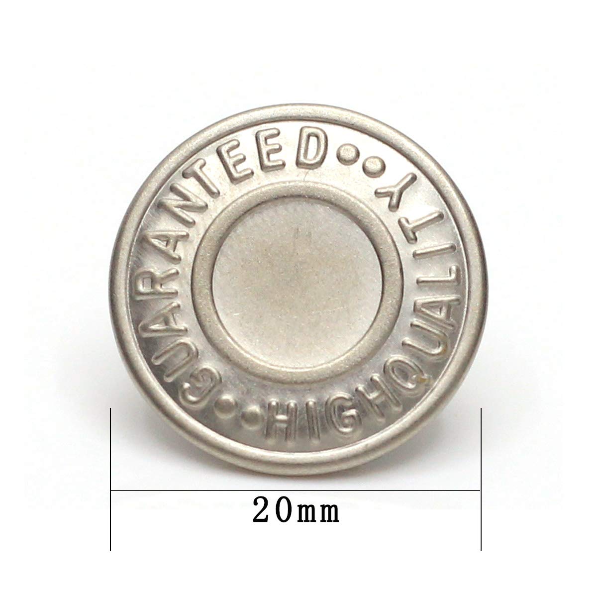 20mm Replacement Jean Tack Buttons GHQ No Sew Metal Buttons 12 Set