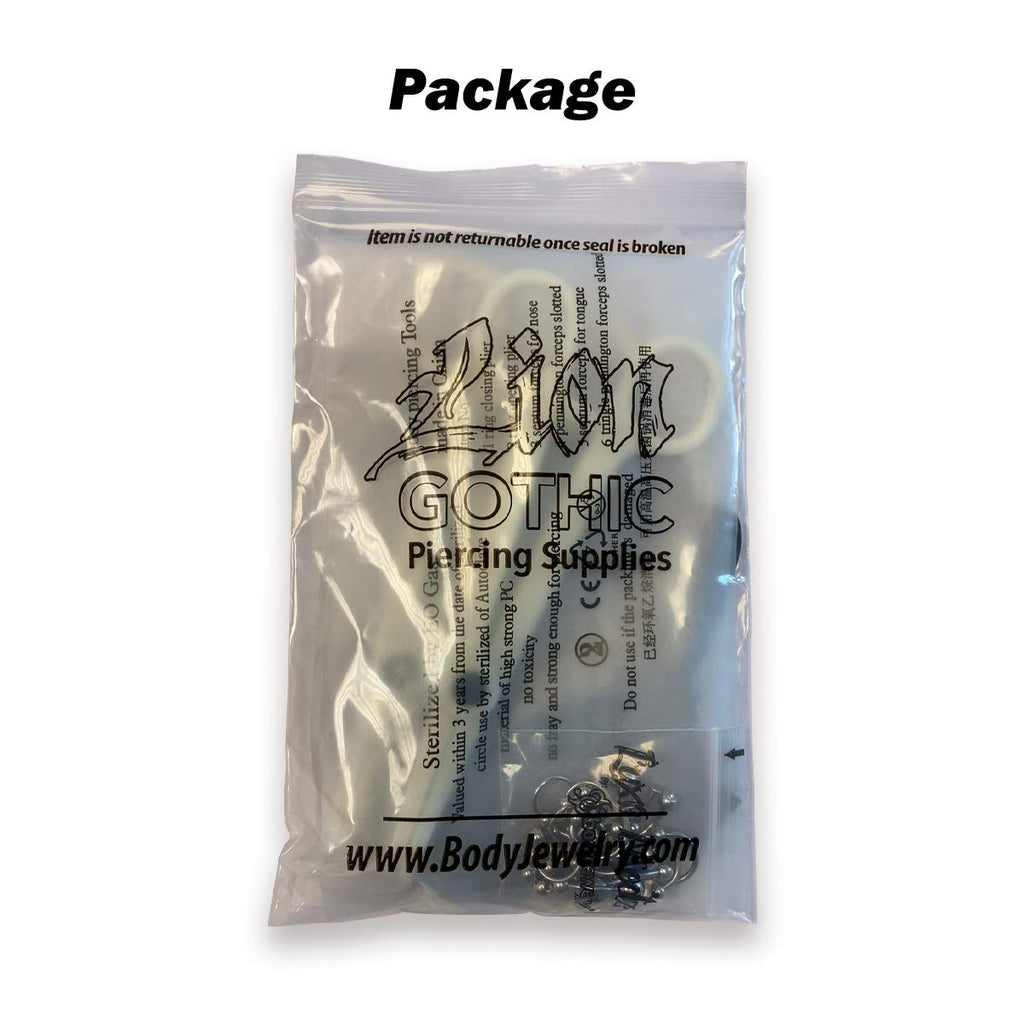 Body Piercing Kit 14G 16G 18G Body Jewelry Forceps Needles (Belly)