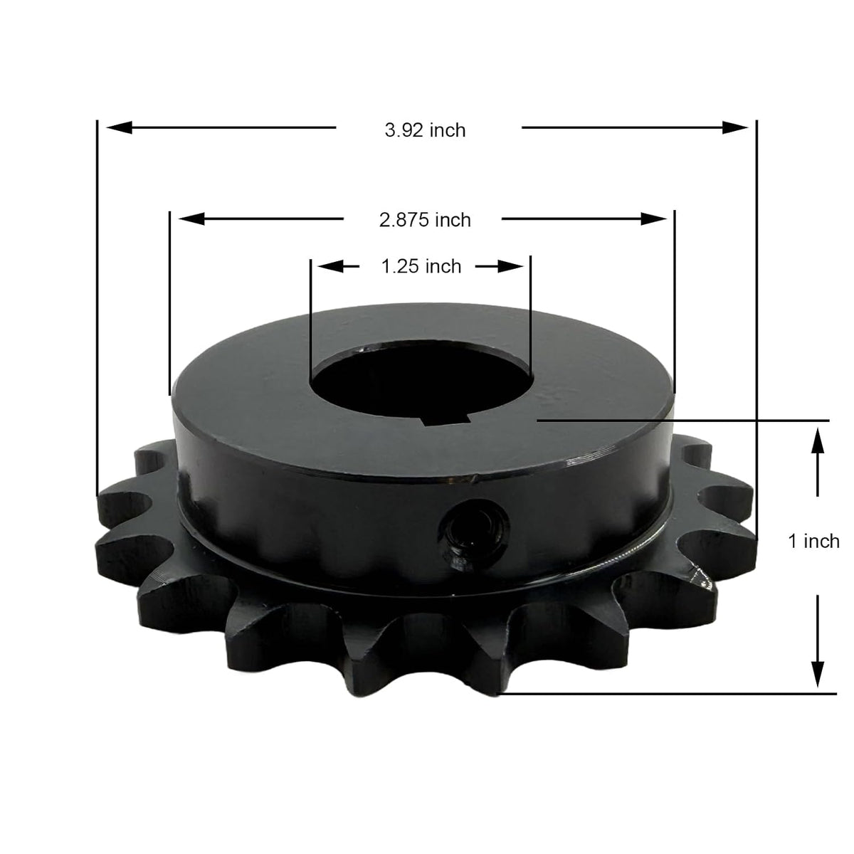 #50 Roller Chain Sprocket Type B 1 1/4 inch Bore 18 Tooth, Hardened Antirust 1045 Steel Drive Sprockets 50B18-1 1/4