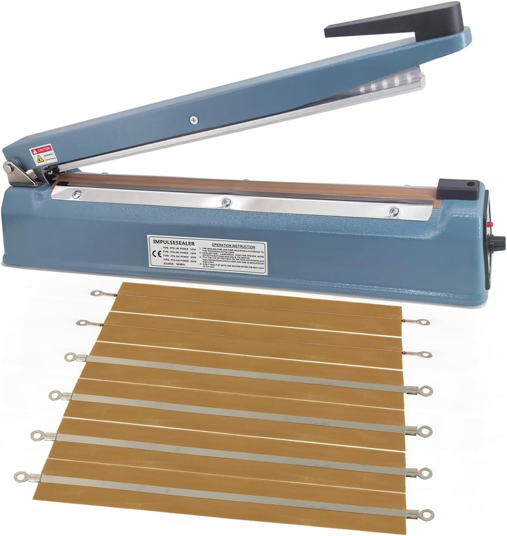 12 Inch 5mm Impulse Heat Sealer Machine with Replacement Parts