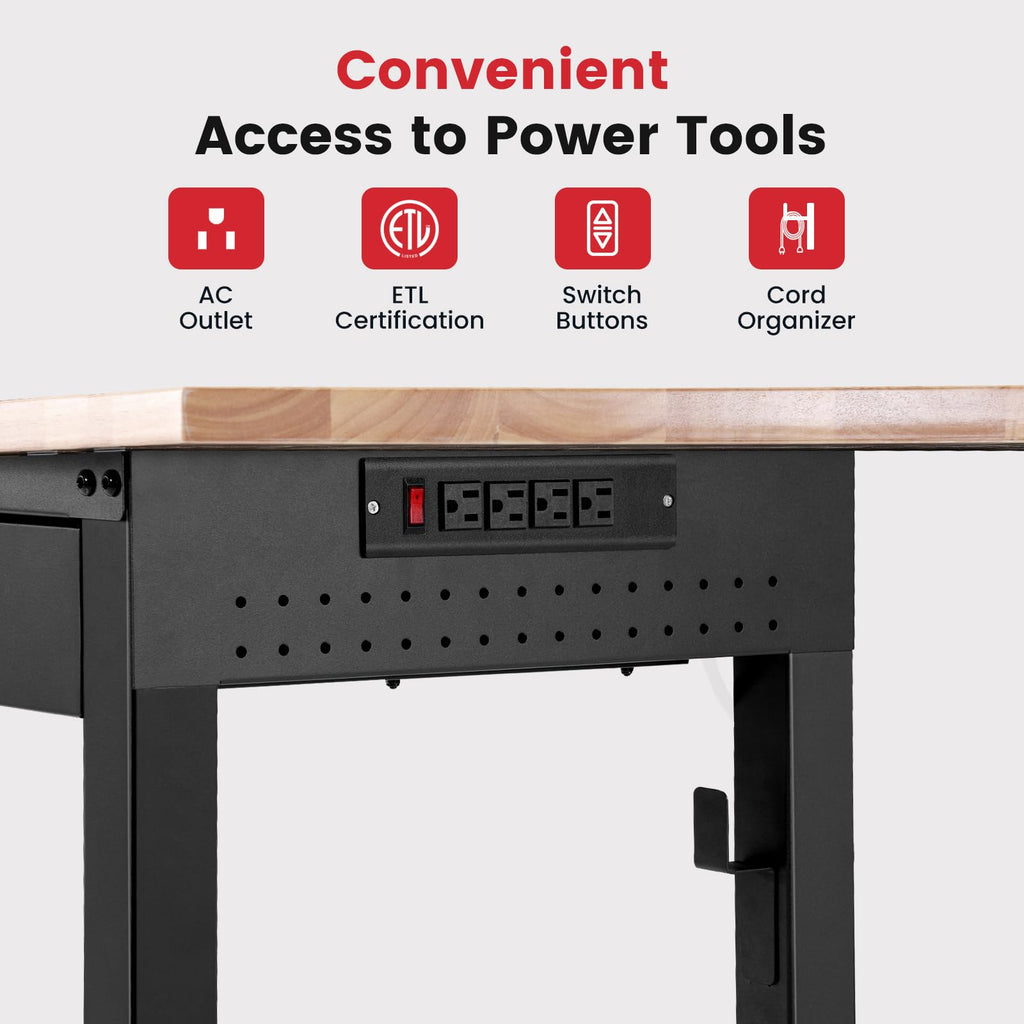 60" Adjustable Height Workbench Heavy Duty Garage Work Bench