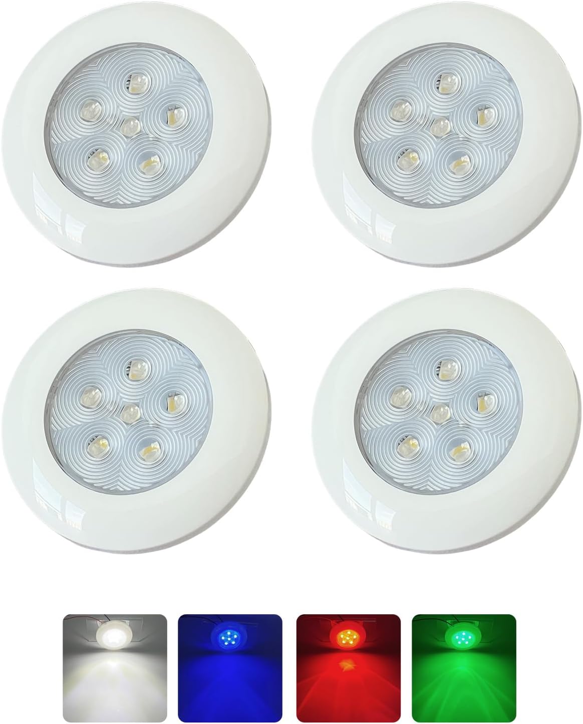 Boat Courtesy Lights, 3’’ RGBW LED Deck Interior Lights for Boat