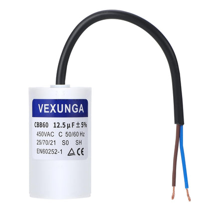 CBB60 Capacitor 12.5uF 450V AC Run Capacitors 450VAC 12.5 µF 12.5MFD SH Start Motor Capacitor 50/60Hz ±5% 40x70MM