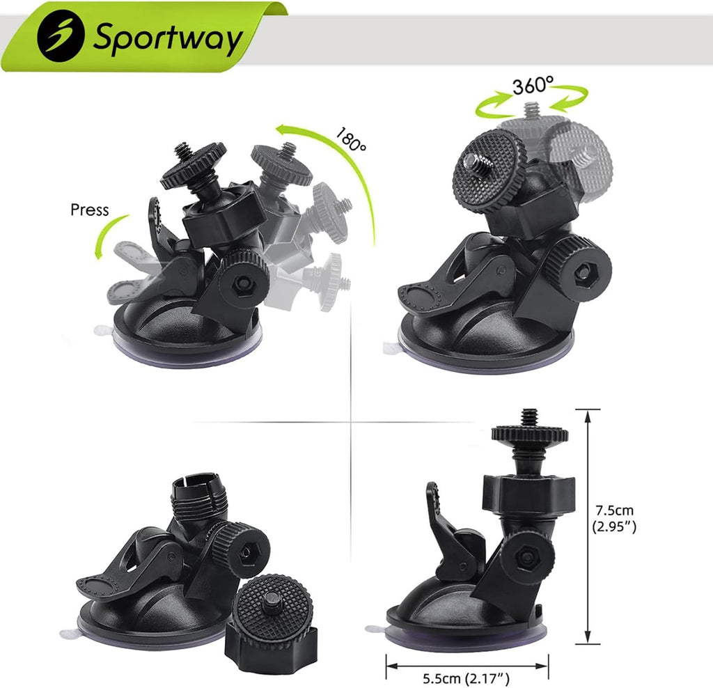 S30 Dash Cam Suction Mount (2nd Gen) with 10pcs Joints for REXING,Z-Edge,Old Shark,YI,KDLINKS,Falcon