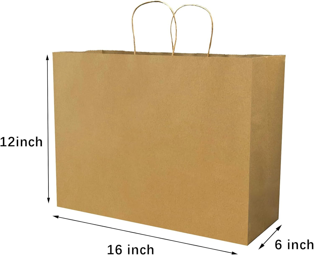 Large Paper Bags with Handles 100 PCS 16 x 6 x 12 In,Large Gift Bags | Large Gifts Bags with Handles bulk, Shopping