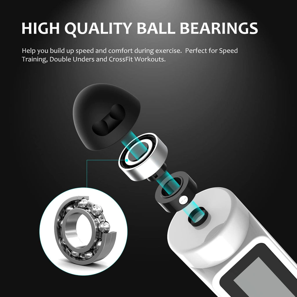 Jump Rope, H Handio Jump Rope with Counter, Workout Jumping Rope with Steel Ball Bearings, Adjustable Length Speed