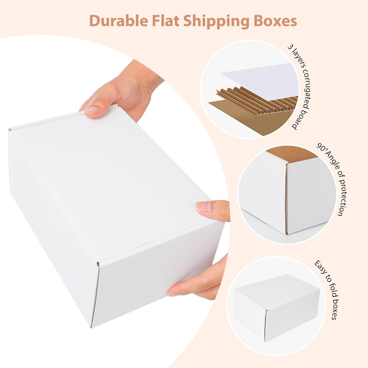 Shipping Boxes 25 Pack, Corrugated Cardboard Mailer Boxes for Small Business, Easy Fold Literature Mailers, Heavy