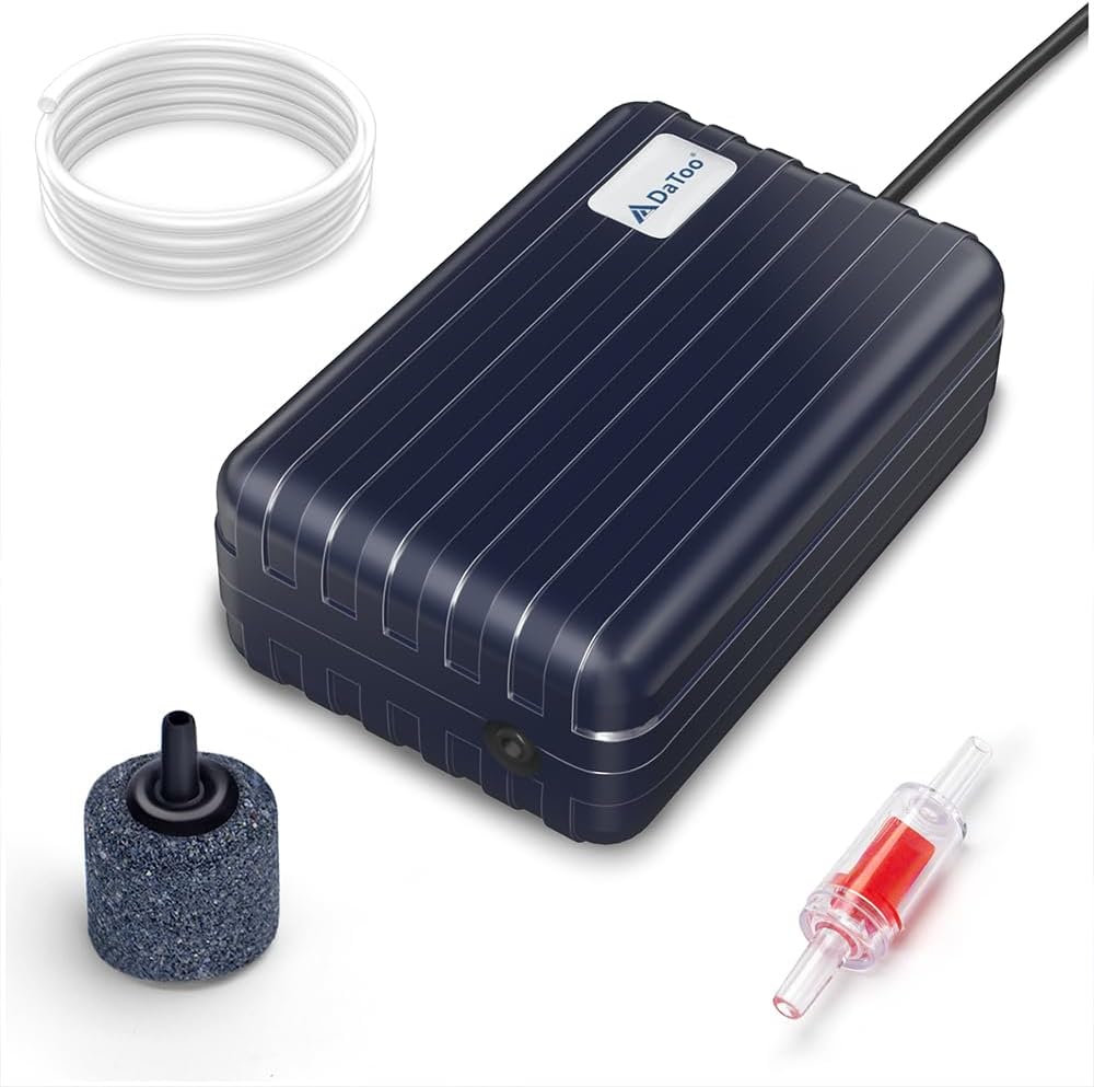 Aquarium Air Pump Compact Fish Tank Air Pump Quiet Aquarium Bubbler Aerator Buckets Oxygen Aerator Pump for 1 to 20
