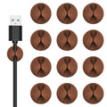 Flezoo 12PCS Coffee Adhesive Cable Clips Cord Organizer for Wire Management