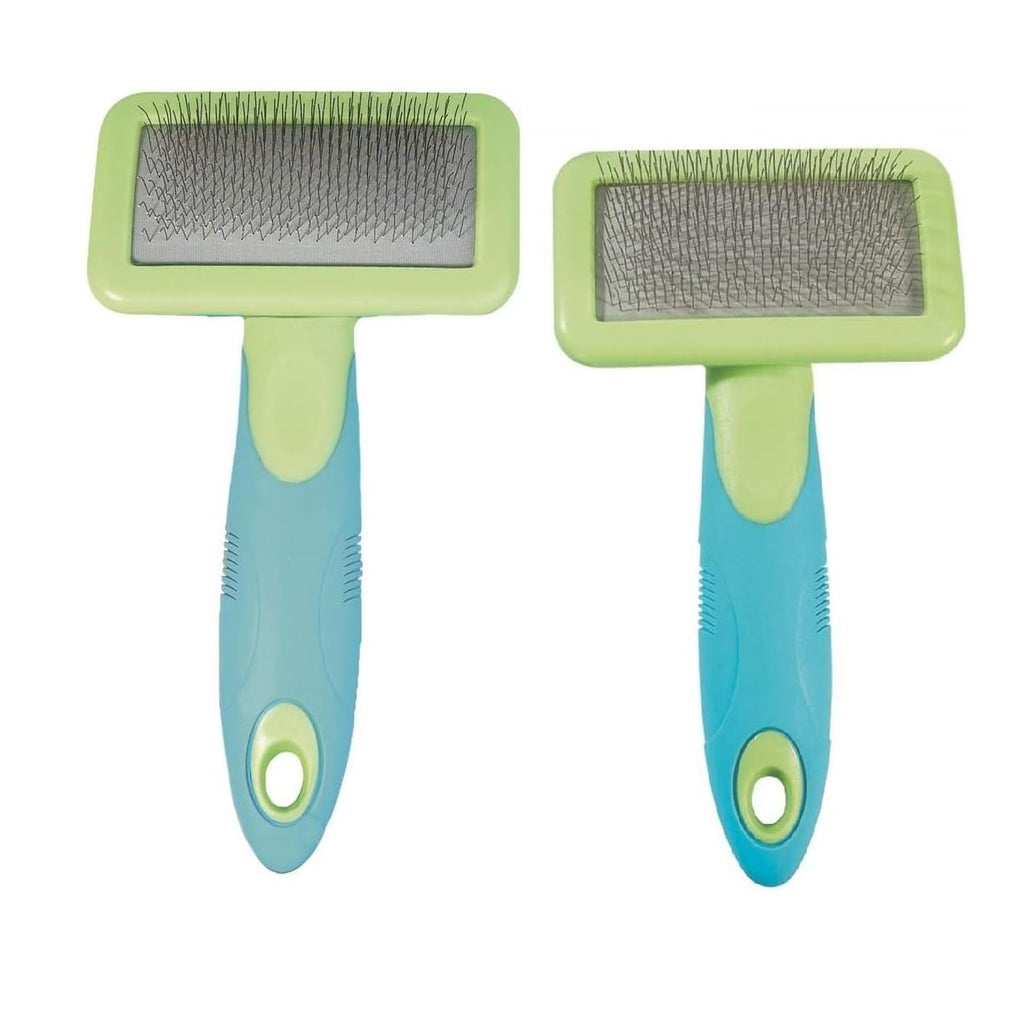 Slicker Brushes Ergonomic Handle for Pet Grooming Dog Cat Small Animal Stainless Steel Pins (Small)