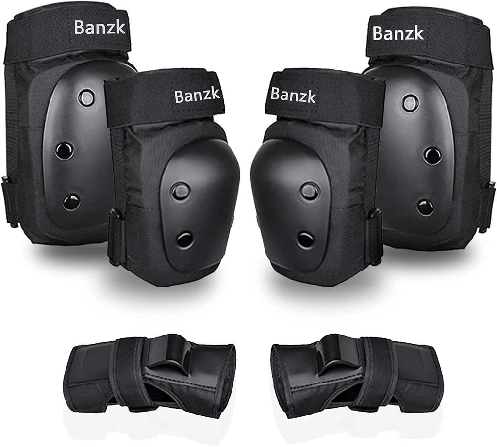 Adult Knee Pads Elbow Pads Wrist Guards for Adult Kids 6 in 1 Protective Gear Set for Skateboarding Biking Roller