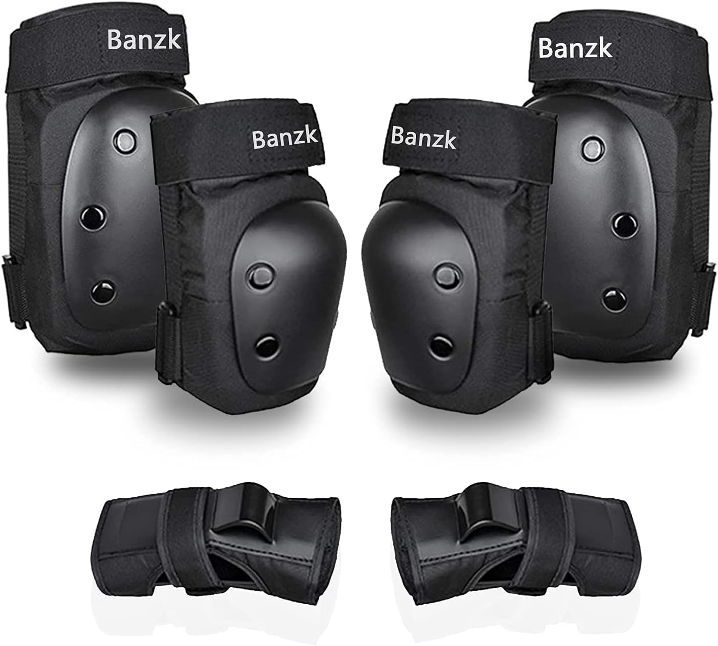 Adult Knee Pads Elbow Pads Wrist Guards for Adult Kids 6 in 1 Protective Gear Set for Skateboarding Biking Roller