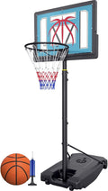 Basketball Hoop Outdoor 4.82-8.53ft Adjustable, Portable Basketball Goals | With 2 Wheels, 32 Inch PC