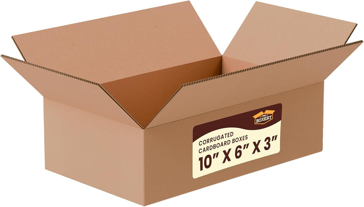 10"x6"x3" Corrugated Shipping Boxes 25-Pack