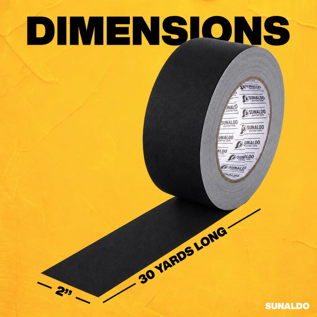 Gaffers Tape (2"x30 yards) Heavy Duty, Easy Rip, No Residue | Black