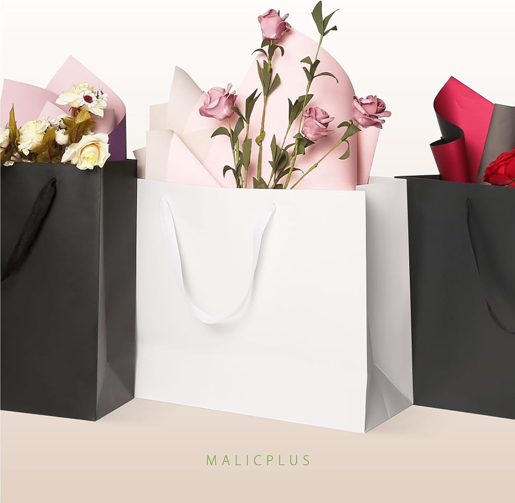 Extra Large White Gift Bags with Handles,16x6x12 Inch,12 Pack